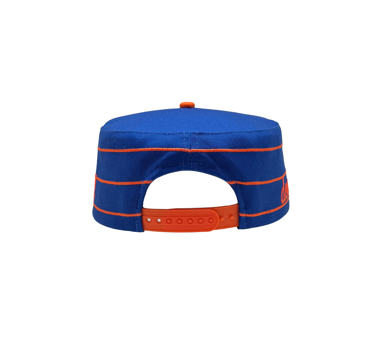 BLUE & ORANGE PILLBOX CAP 2 — back view